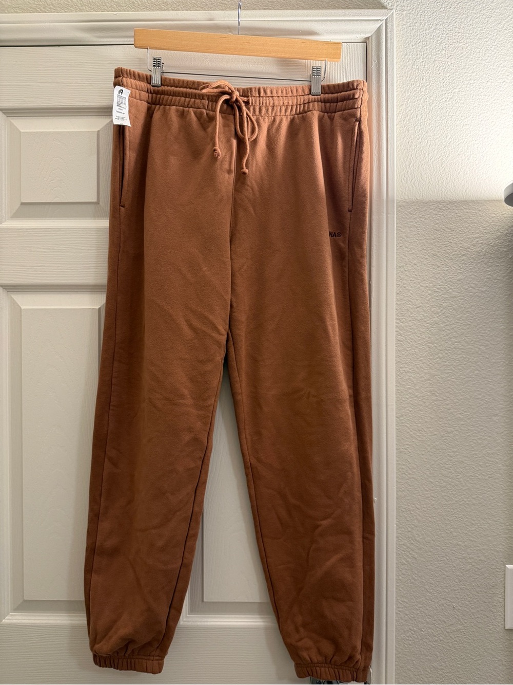 Aritzia TNA Sweatfleece Terry Boyfriend Jogger in Teddy Bear Brown